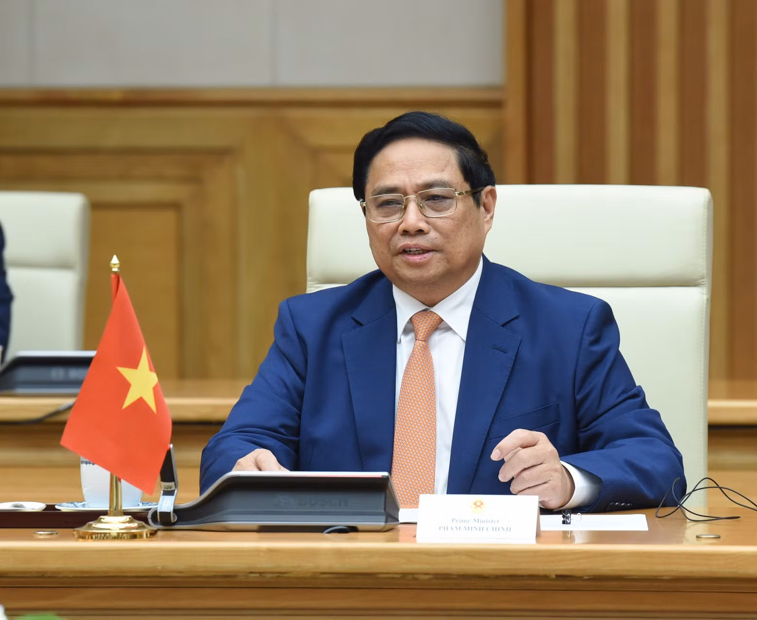 El primer ministro Pham Minh Chinh en el encuentro.