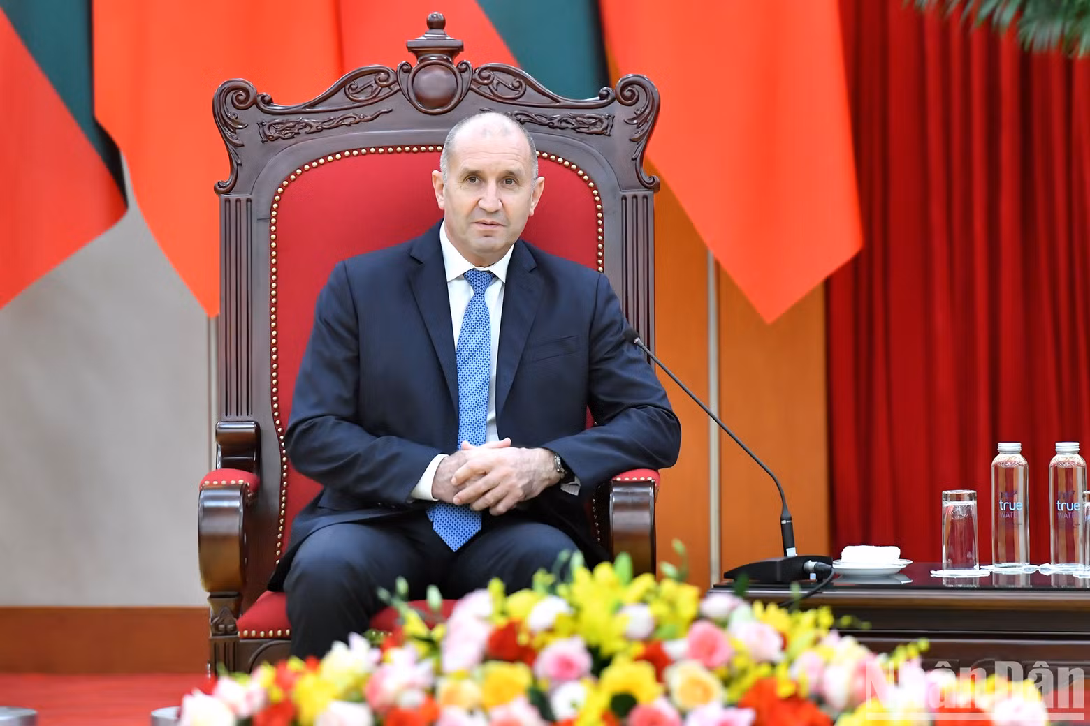 El presidente de Bulgaria, Rumen Radev, en la recepción.