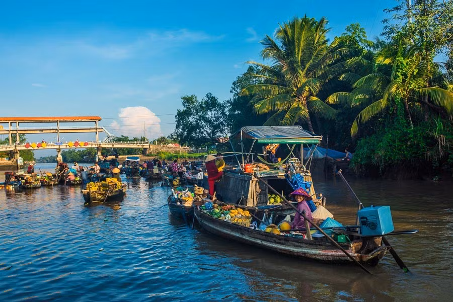 Los coloridos mercados flotantes en Can Tho no decepcionarán a los visitantes. (Foto: Vietnamtravel)