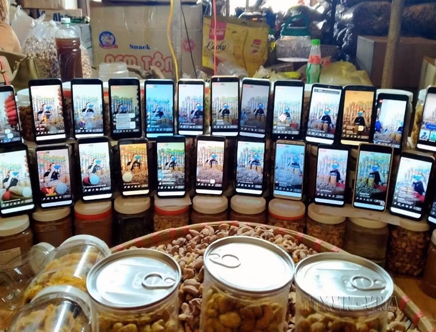 El grupo de mujeres de la comuna de Duong 10, la única remota y extremadamente difícil del distrito de Bu Dang (Binh Phuoc), ha tomado la iniciativa de utilizar Internet para introducir especialidades agrícolas locales en todas partes del país. (Foto: VNA)