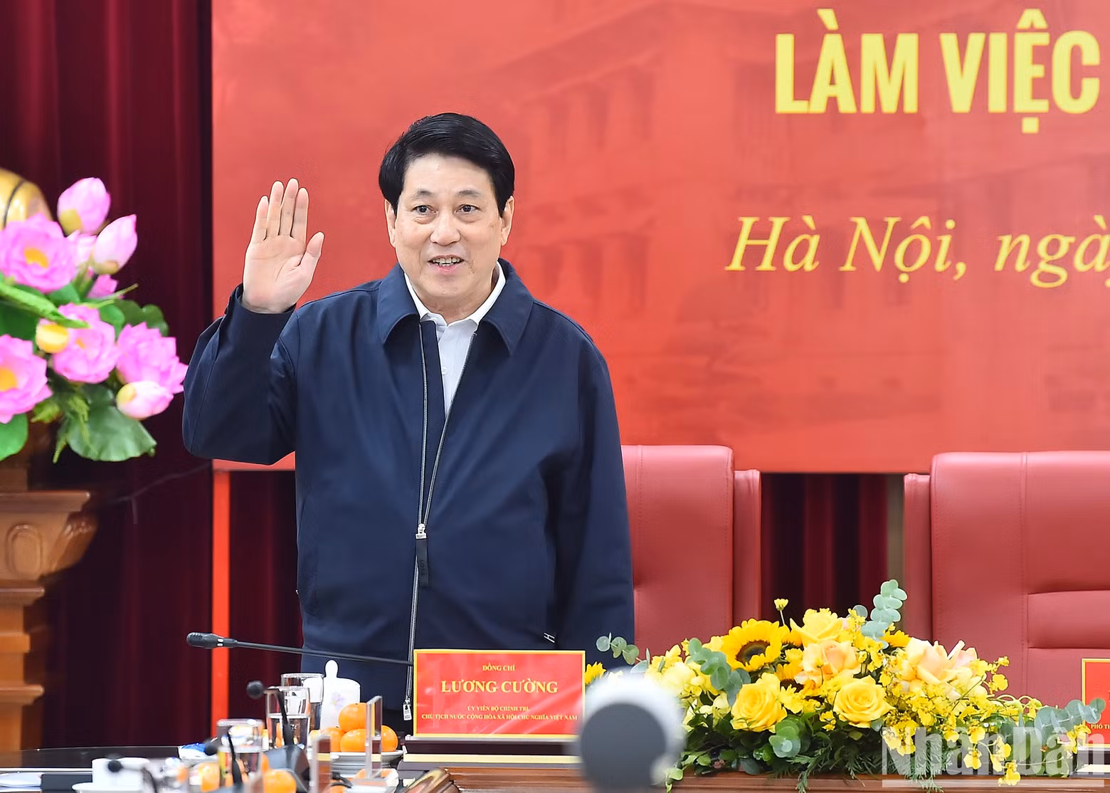 El presidente vietnamita, Luong Cuong, en la reunión.