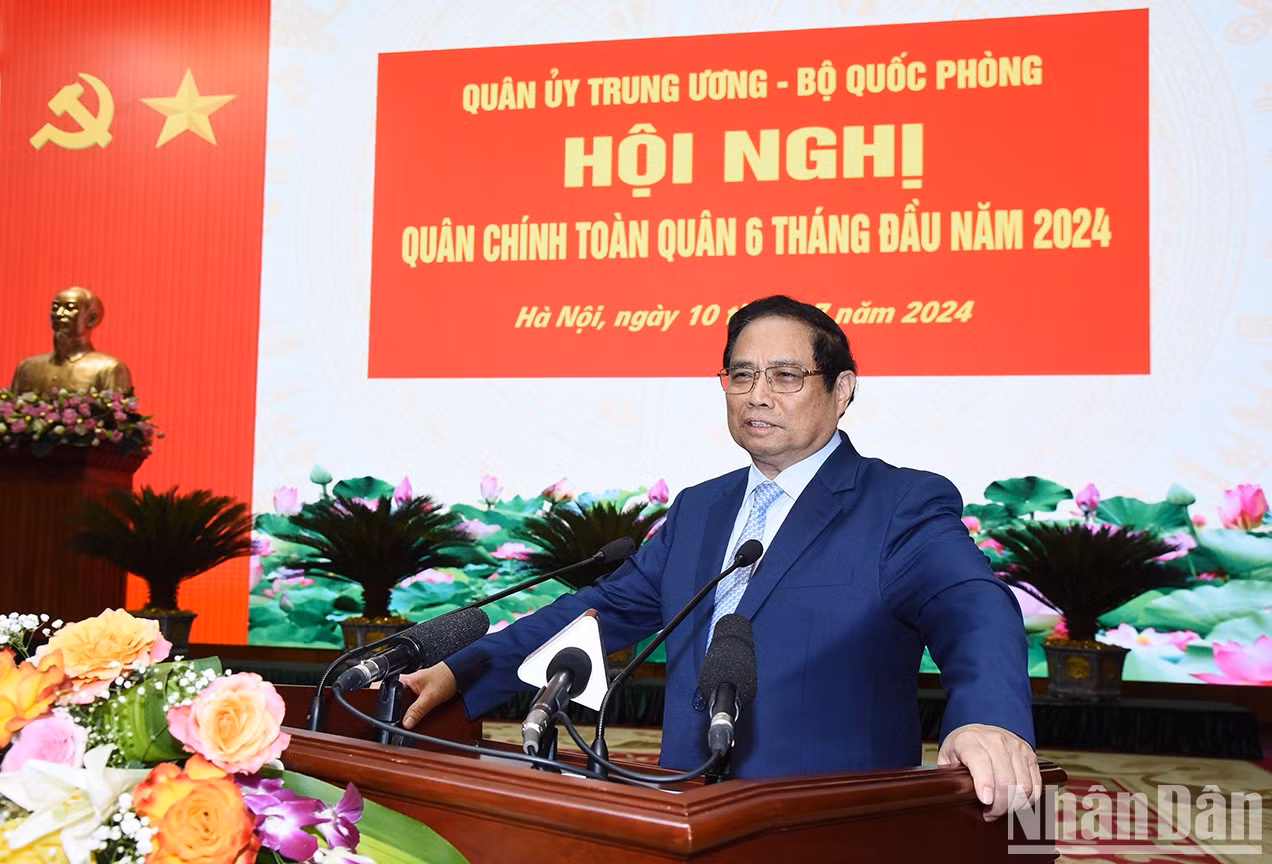 El primer ministro Pham Minh Chinh habla en la conferencia. El primer ministro Pham Minh Chinh habla en la conferencia.