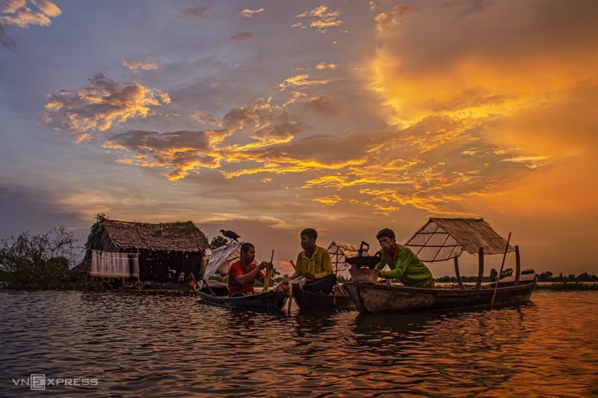 Cada escena tomada por el autor Le Hoang Thai es una hermosa imagen que refleja la vida diaria y los cambios de Tan Lap y contribuye a promocionar Long An a los visitantes dentro y fuera de la provincia. (Foto: vnexpress.net)