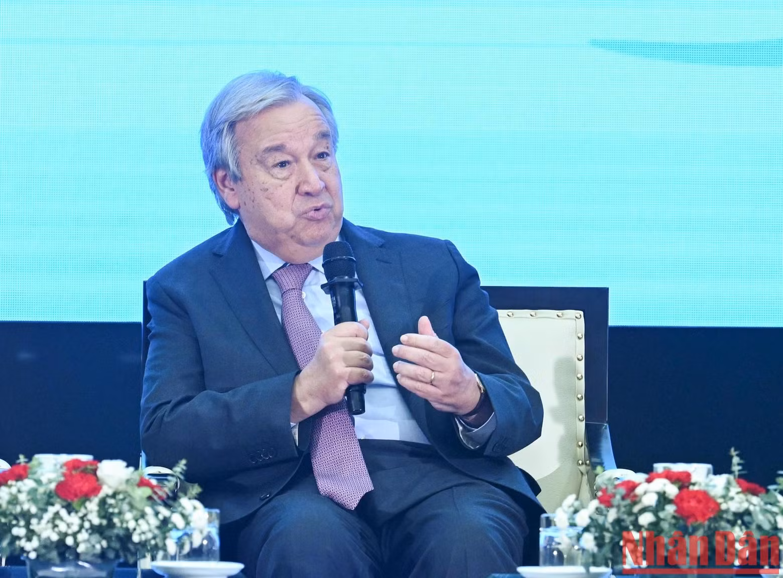 Guterres interviene en el evento.