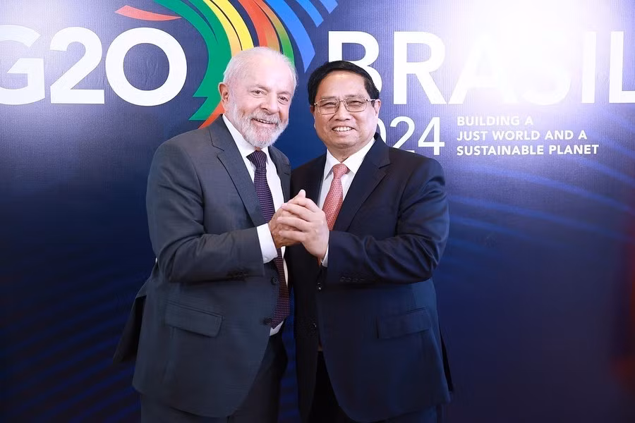 Pham Minh Chinh y Luiz Inácio Lula da Silva.