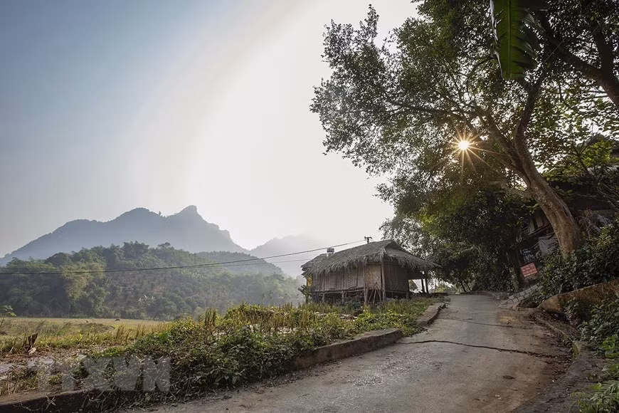 El paisaje poético y pacífico cada mañana en el pueblo de Giang Mo - Hoa Binh.