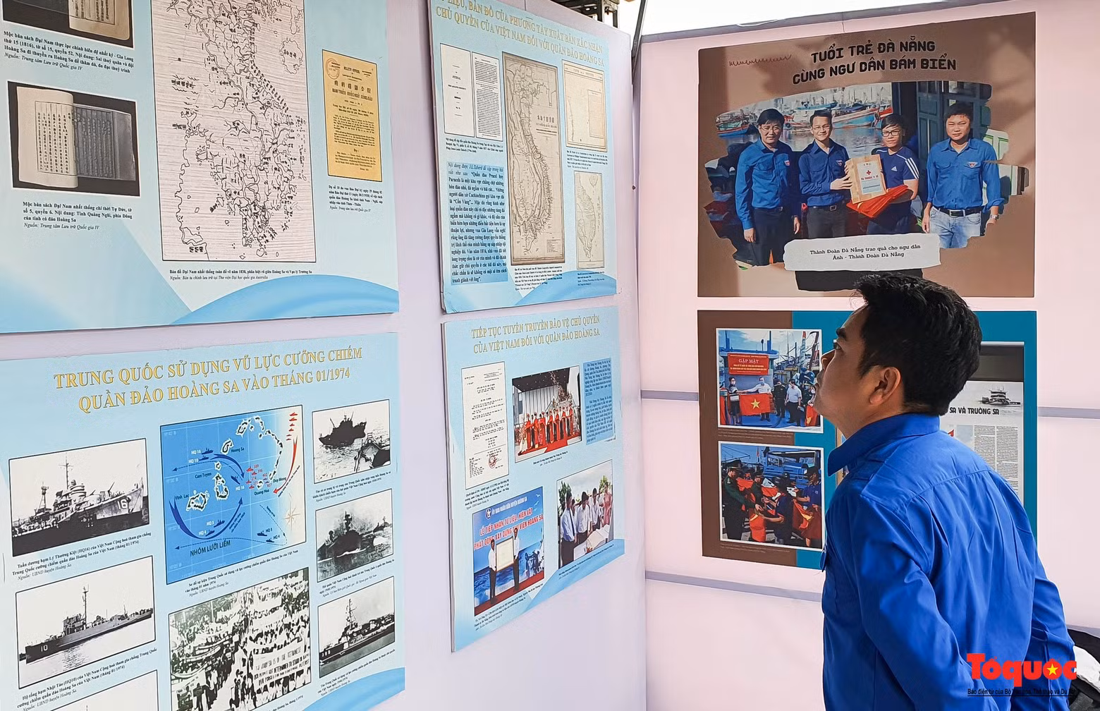 También efectuaron exposiciones de modelos y fotos sobre Truong Sa (islas de Spratly) y Hoang Sa (islas de Paracelso) y la captura de mariscos.
