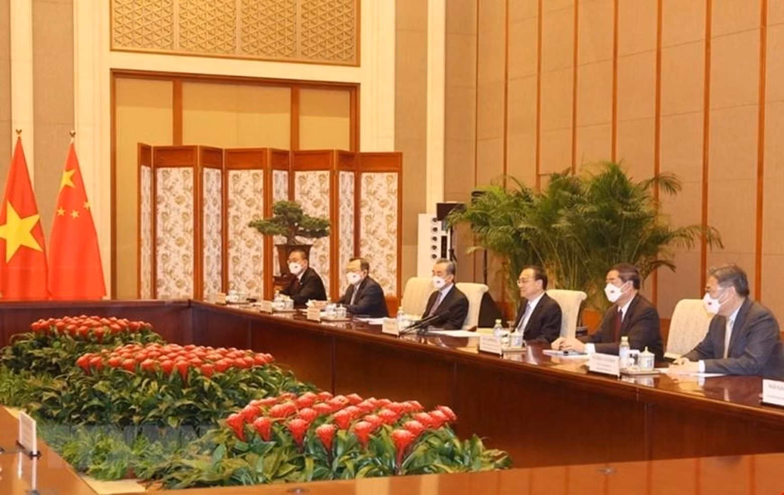 La delegación china.