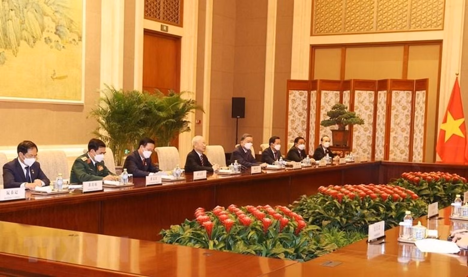 La delegación vietnamita.