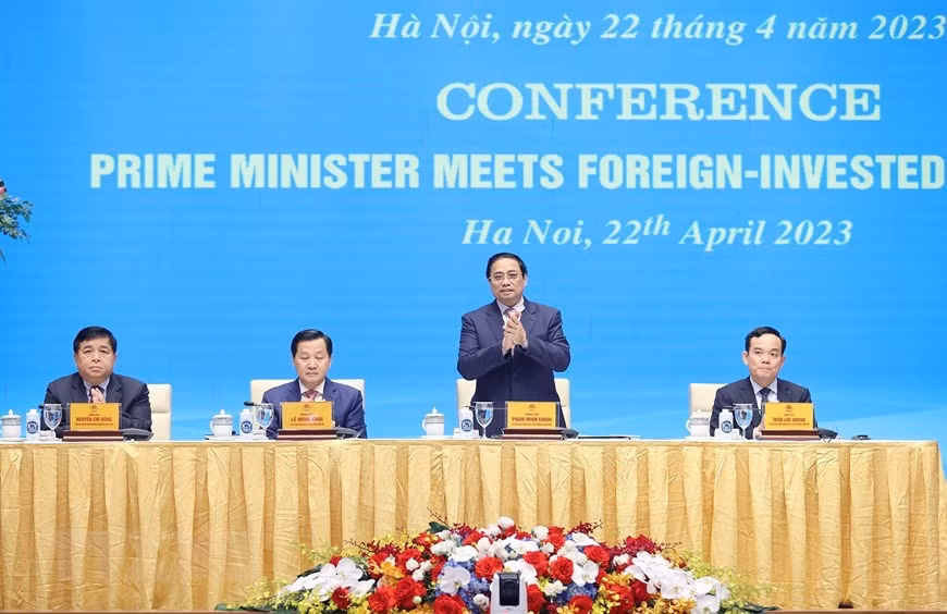 El primer ministro vietnamita, Pham Minh Chinh, en la reunión. (Fotografía: VNA)