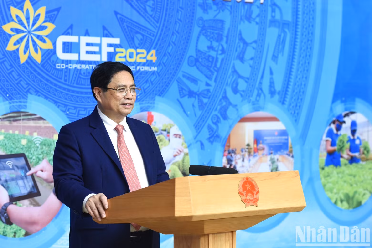 El primer ministro de Vietnam, Pham Minh Chinh, interviene en la cita. (Fotografía: Nhan Dan)