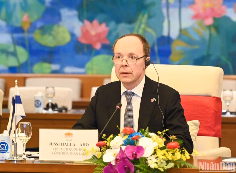 El titular del Parlamento finlandés, Jussi Halla-aho.