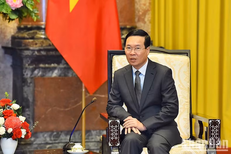 El jefe de Estado vietnamita en la reunión.