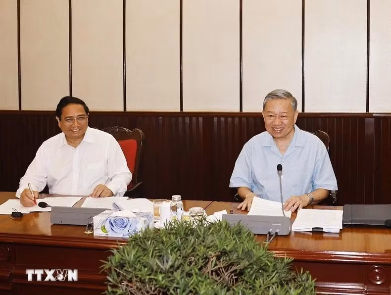 El secretario general del Partido Comunista y presidente de Vietnam, To Lam, interviene en el acto.