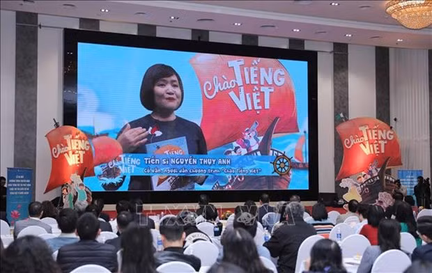 El programa de televisión "Chao Tieng Viet" (Hola idioma vietnamita) para vietnamitas en el extranjero. (Foto: VNA)