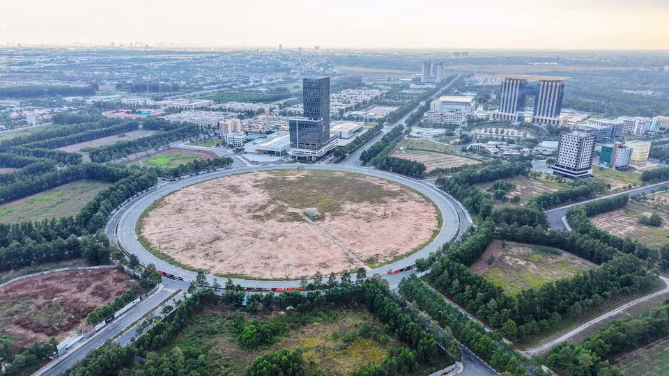 La futura zona cultural, comercial y de servicios, junto con la estación central A1 en la Ciudad Nueva de Binh Duong, se construirá próximamente.