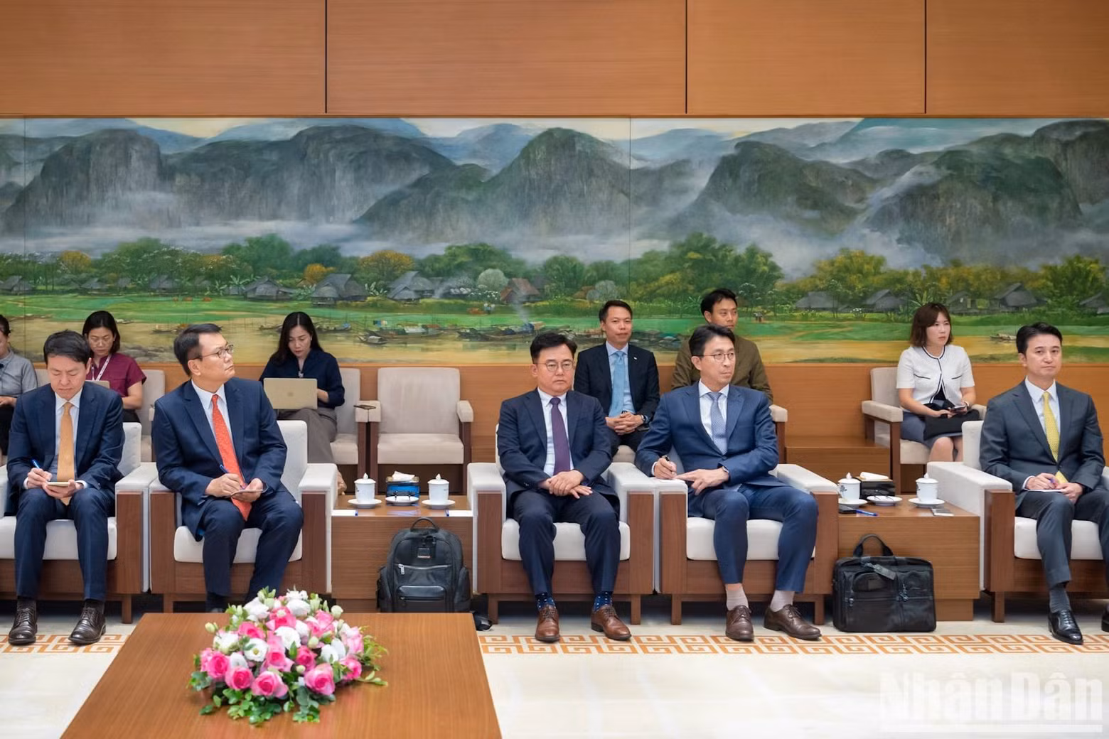La delegación surcoreana.