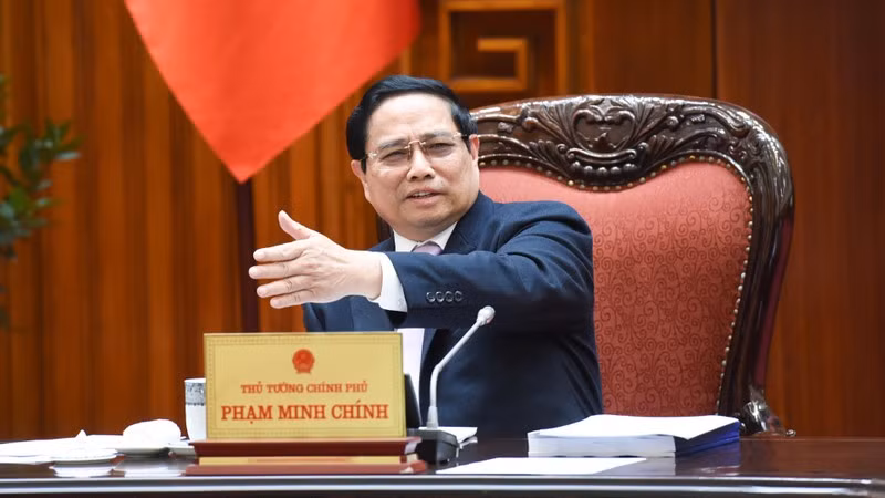 El premier vietnamita Pham Minh Chinh habla en la cita.