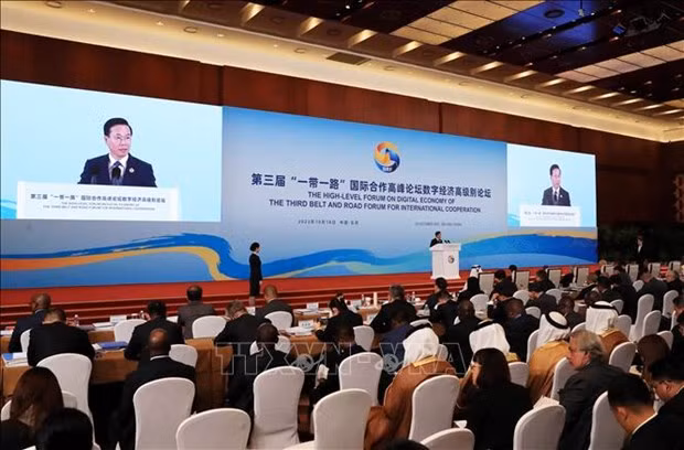 Panorama del foro de alto nivel sobre la economía digital, en el tercer Foro de la Franja y la Ruta para la Cooperación Internacional (Foto: VNA)