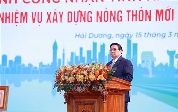 El primer ministro de Vietnam, Pham Minh Chinh, interviene en la cita (Foto: VNA)