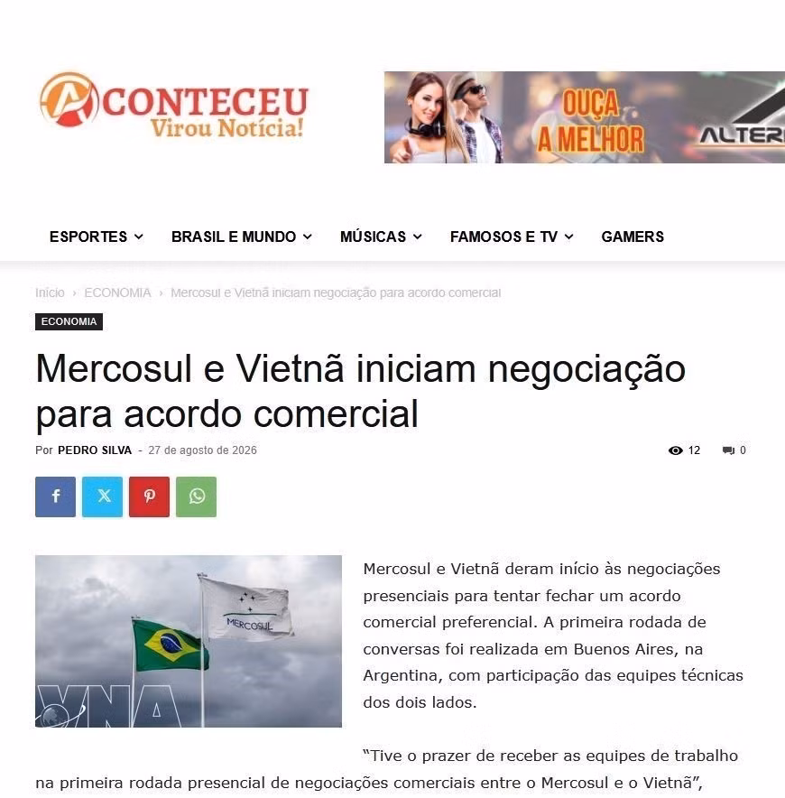El artículo en el Acontecimiento de Brasil. (Foto: VNA)