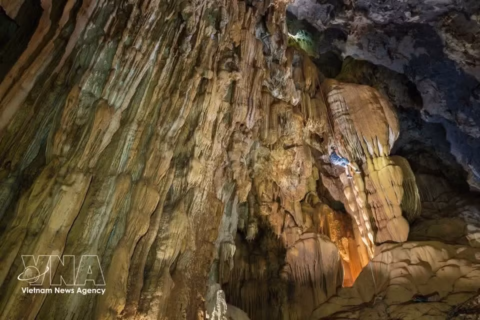 La cueva Thang tiene un ancho promedio mayor que algunas otras cavernas de la zona. (Foto: VNA)