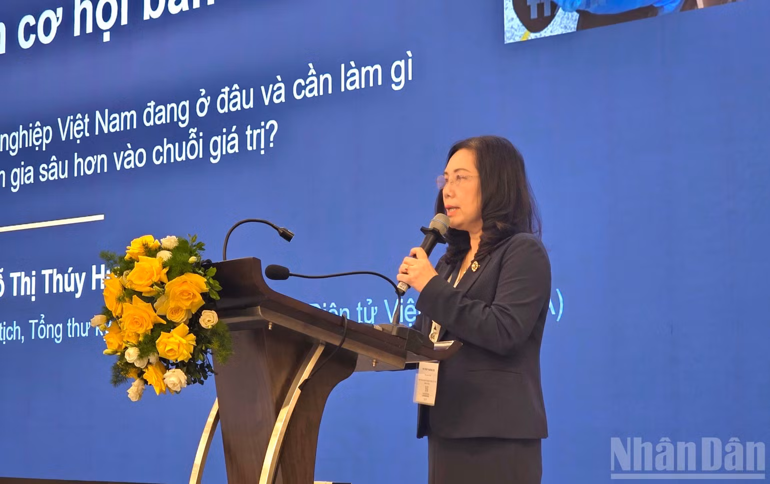 Do Thi Thuy Huong, vicepresidenta y secretaria general de la Asociación de Empresas Electrónicas de Vietnam (VEIA). (Foto: KIM DUNG)