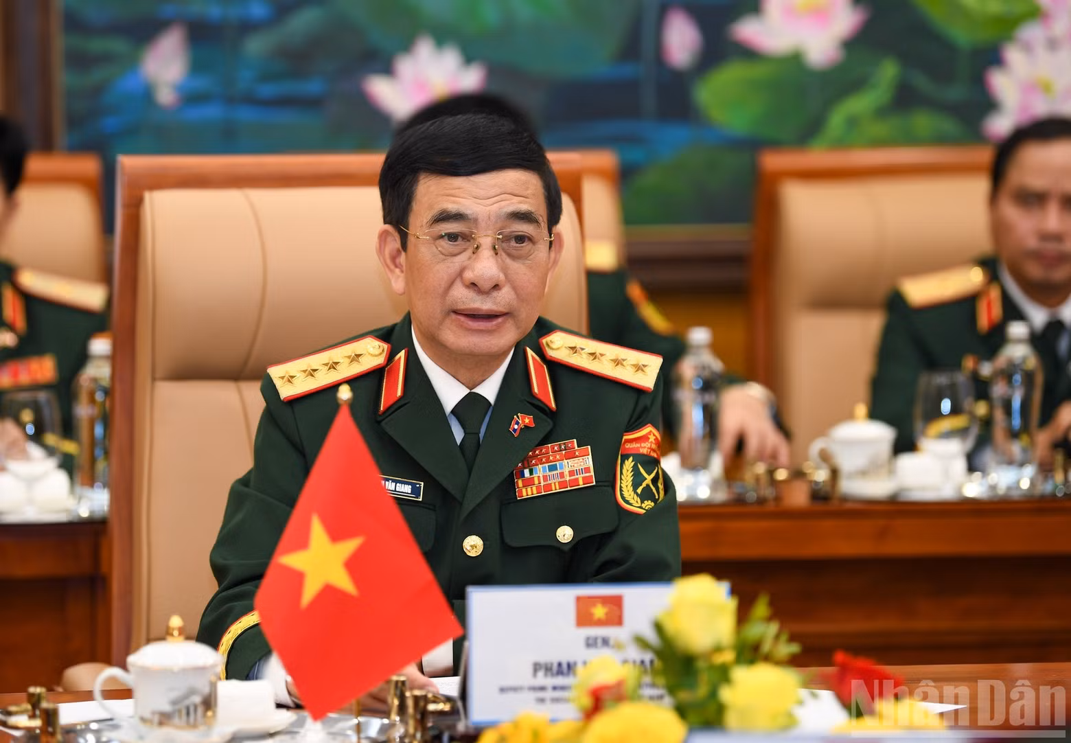 El general Phan Van Giang durante las conversaciones oficiales. (Foto: THE DAI)