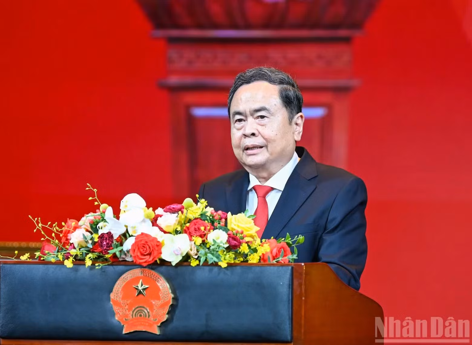 El presidente de la Asamblea Nacional de Vietnam, Tran Thanh Man, habla en la cita (Foto: Nhan Dan)