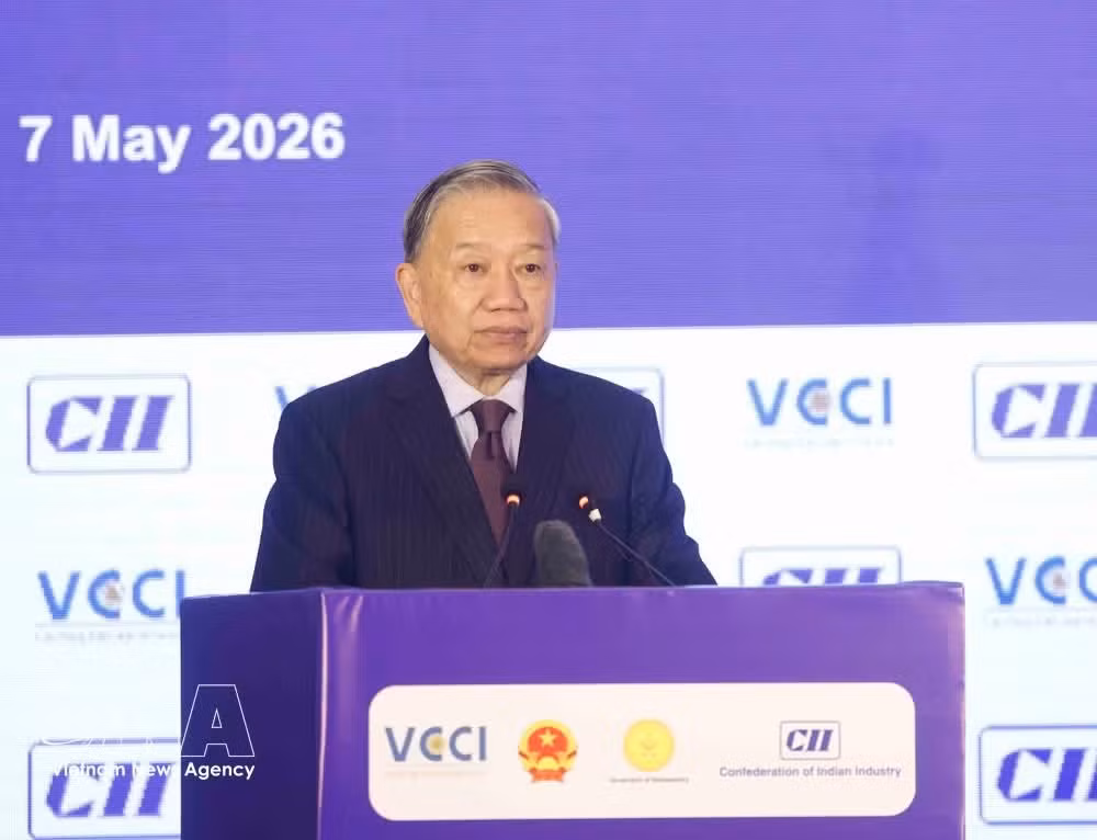 El general del Partido Comunista y presidente de Vietnam, To Lam, habla en el evento. (Foto: VNA)
