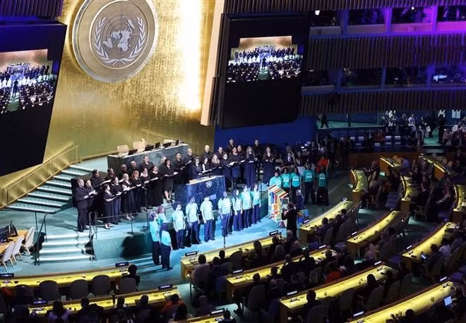 Acto conmemorativo por el 80.º aniversario de la fundación de las Naciones Unidas. (Foto: VNA)
