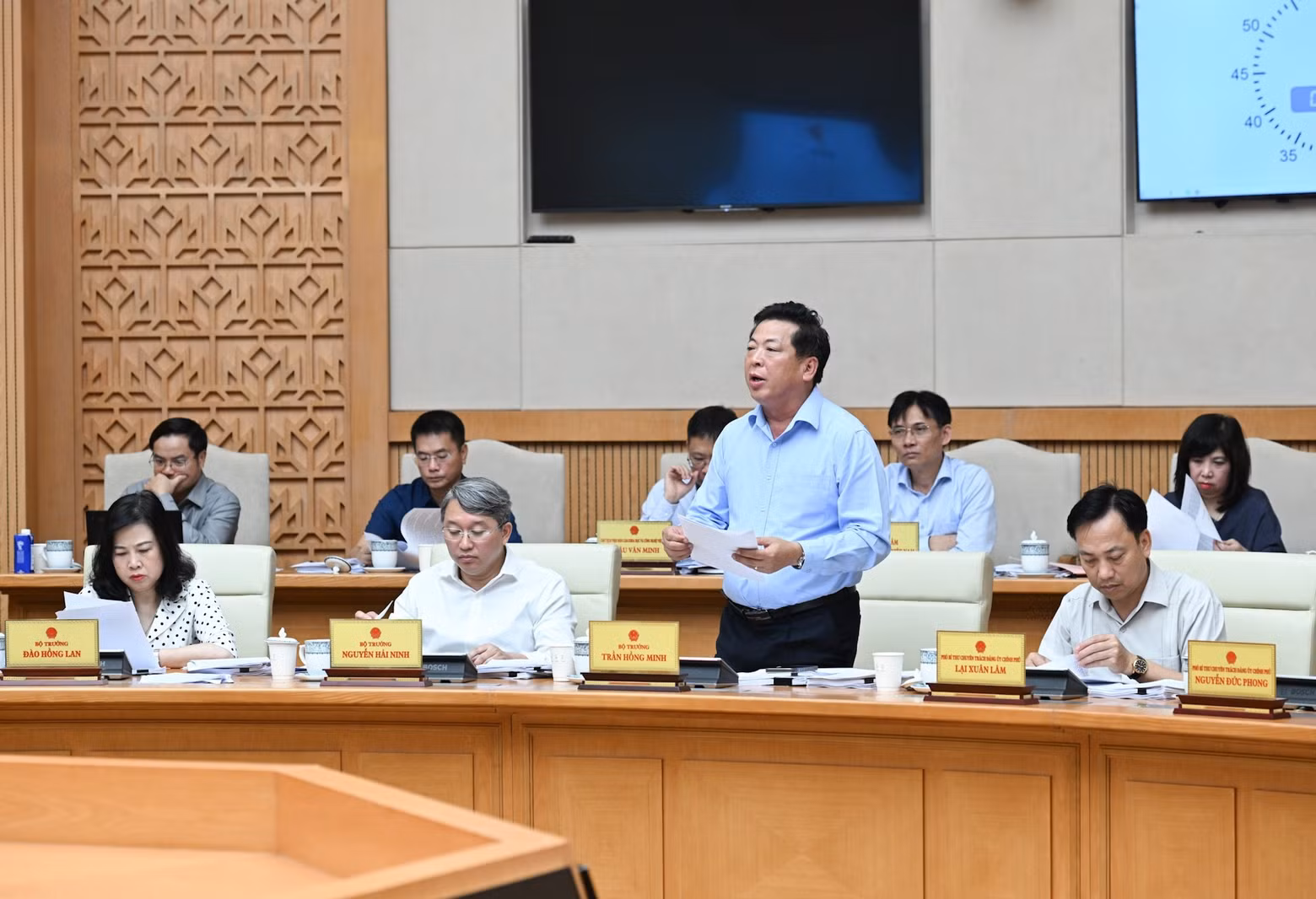 El ministro de Construcción, Tran Hong Minh, en su intervención.