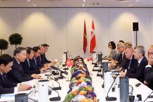 [Foto] Máximo dirigente vietnamita se reúne con representantes de destacadas empresas danesas