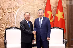[Foto] Líder vietnamita recibe al dirigente partidista de Laos