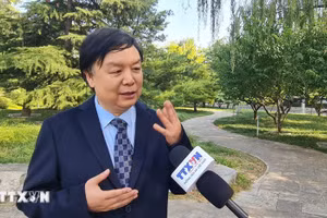 El profesor Mi Liang, director del Centro de Estudios del Sudeste Asiático de la Universidad de Estudios Extranjeros de Pekín, en la entrevista. (Foto: VNA)