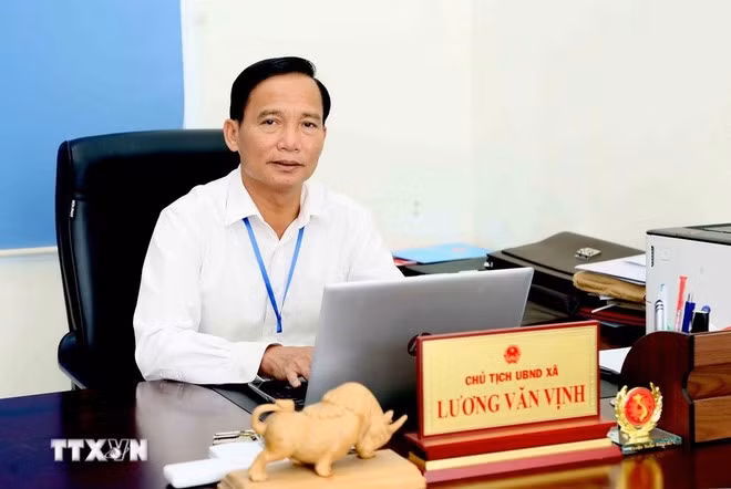 El presidente del Comité Popular de la Comuna de Huoi Mot, Luong Van Vinh. (Foto: VNA)
