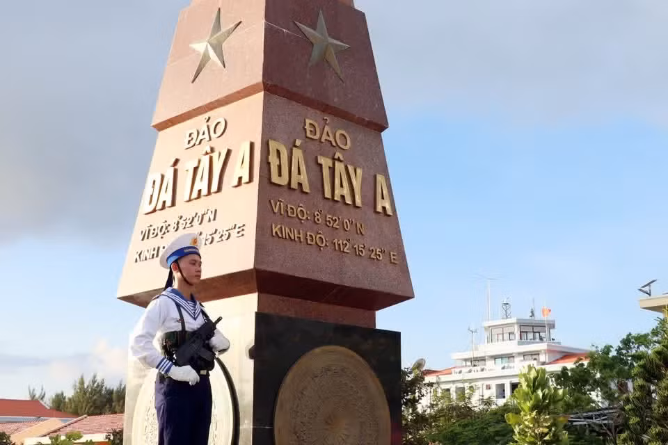 Zona del marcador de soberanía en la isla Da Tay A. (Foto: VNA)