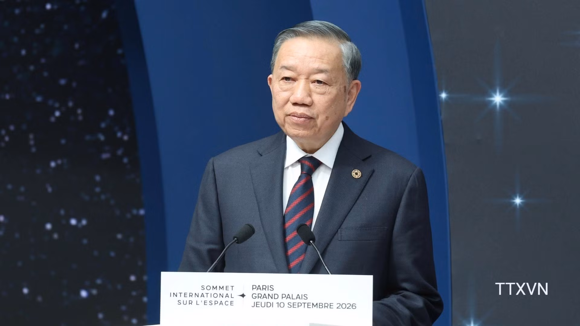 [Foto] Máximo dirigente vietnamita interviene en Cumbre Espacial