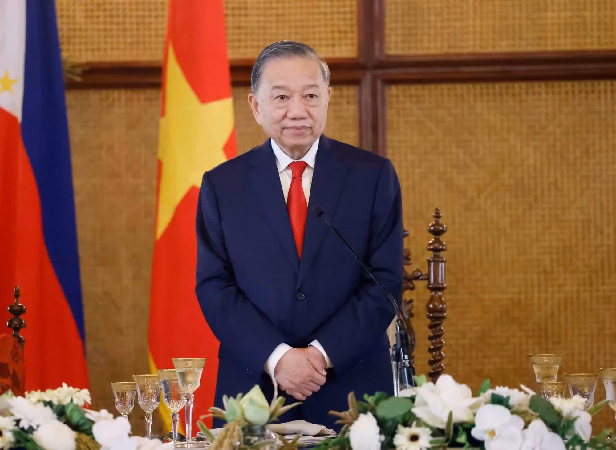 El secretario general del Partido Comunista y presidente de Vietnam, To Lam, habla en la cita. (Foto: VNA)