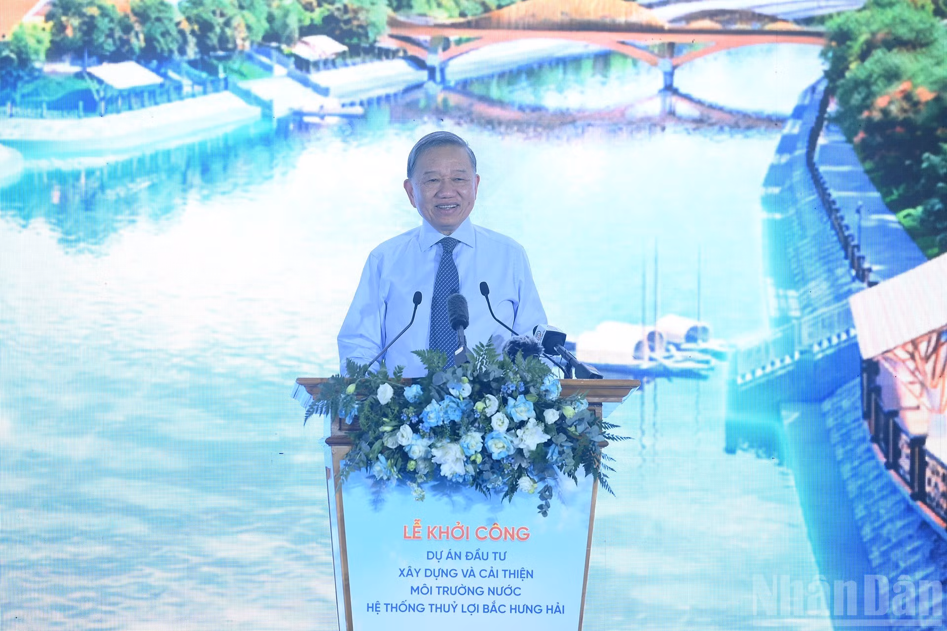 El secretario general del Partido Comunista de Vietnam y presidente del país, To Lam, pronuncia un discurso.