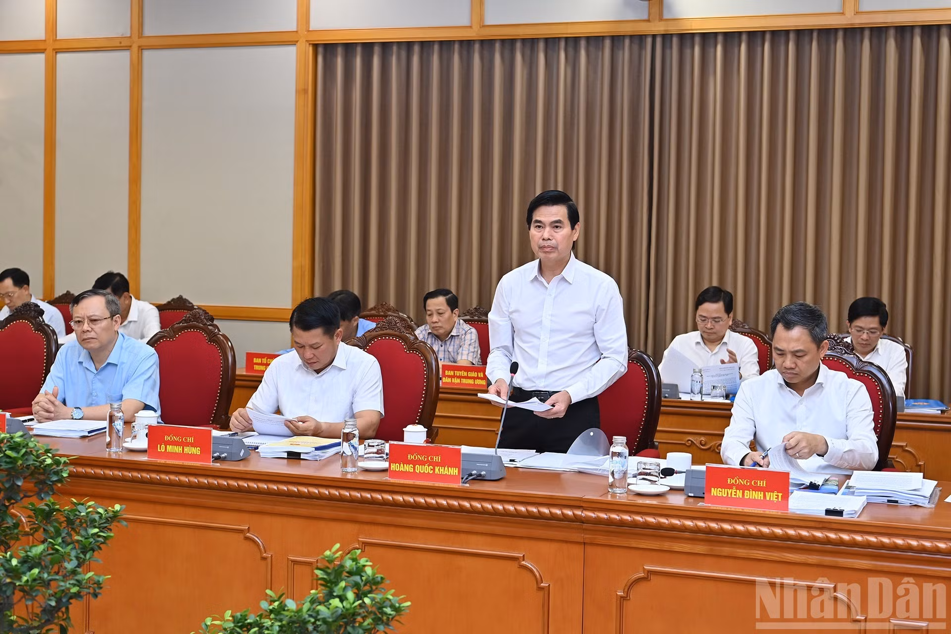 El secretario del Comité del PCV en Son La, Hoang Quoc Khanh, habla en la cita.