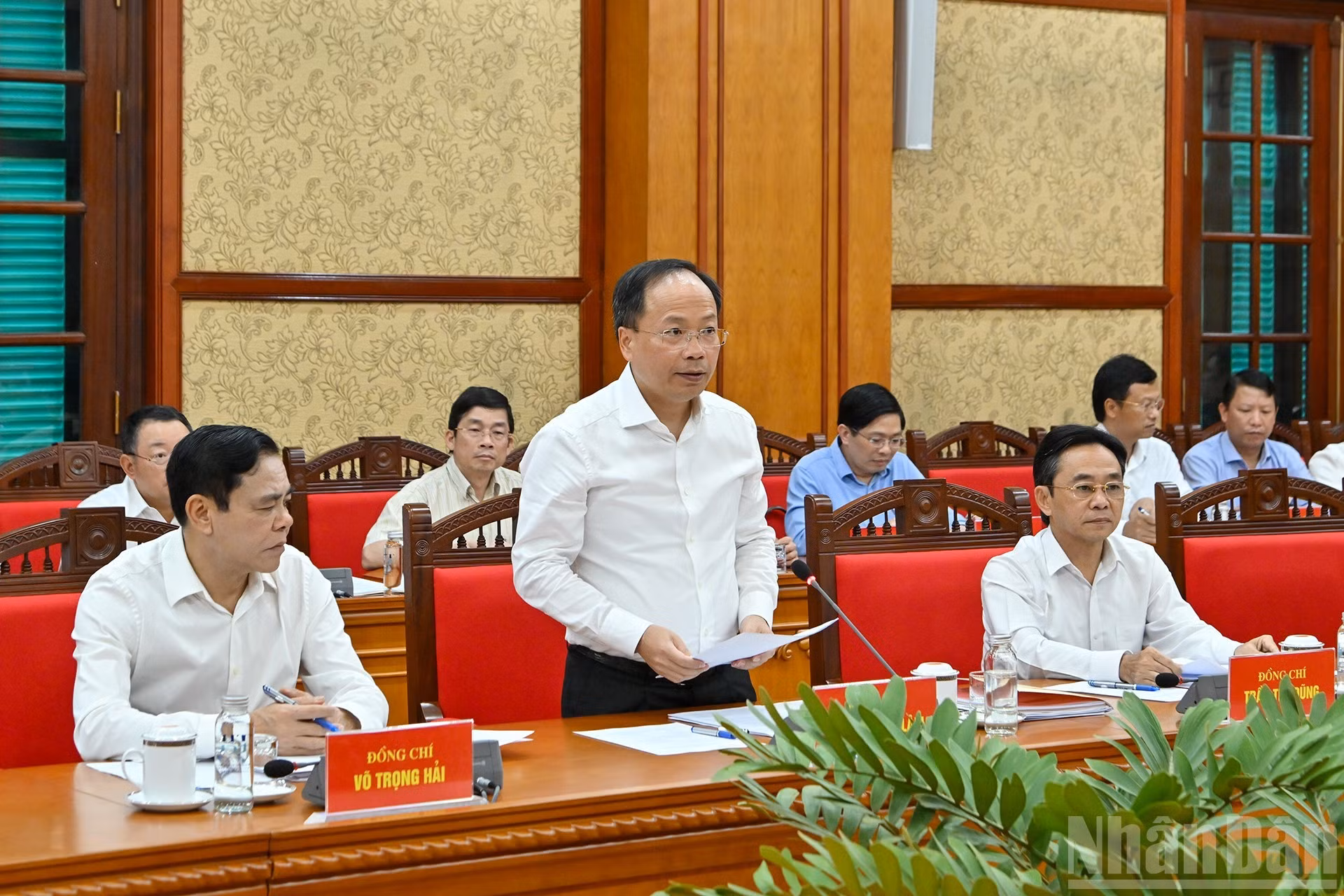 El secretario del Comité del Partido de Ha Tinh, Nguyen Duy Lam, interviene en la cita.