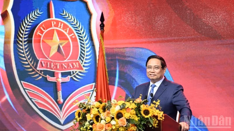 El primer ministro de Vietnam, Pham Minh Chinh, habla en el evento. (Foto: Nhan Dan)