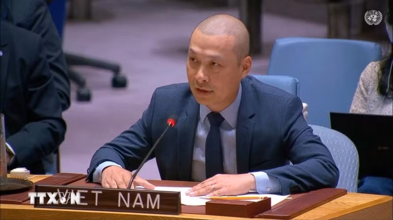 El ministro consejero Nguyen Hoang Nguyen, representante permanente adjunto de Vietnam ante la ONU. (Foto: VNA)