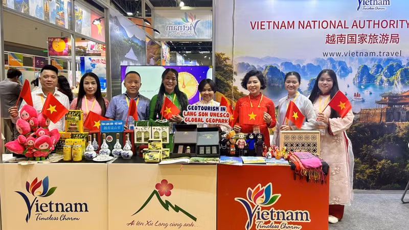 El pabellón de Vietnam en la 23ª Exposición de Turismo China-Asean, celebrada del 19 al 21 de septiembre en Guilin, Guangxi, China. (Foto: TITC)