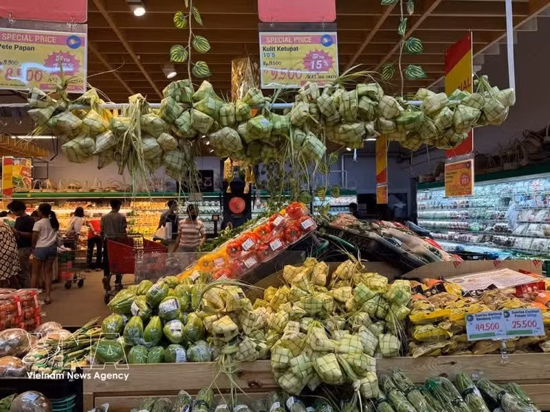 Interior de un supermercado en Indonesia (Foto ilustrativa: VNA)