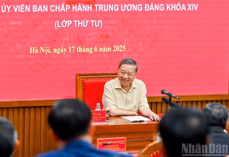 El secretario general del Partido Comunista de Vietnam (PCV), To Lam, habla en el evento. (Foto: Nhan Dan)