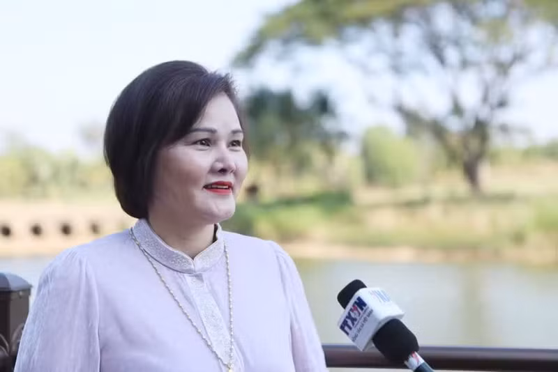 Pham Thi Minh Huong, miembro del Comité Permanente de la Asociación General del Pueblo Vietnamita en Laos y vicepresidenta de la Asociación de Empresarios Vietnamitas en el Extranjero. (Foto: VNA)
