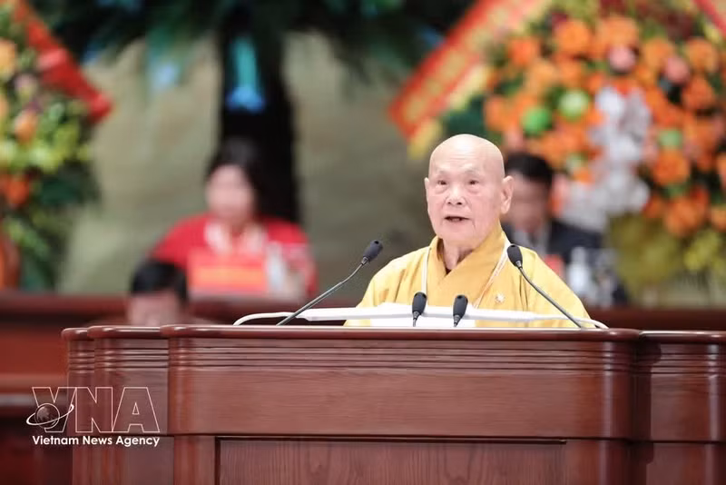 El venerable Thich Thanh Nhieu, miembro del Comité Ejecutivo del FPV (Foto: VNA)