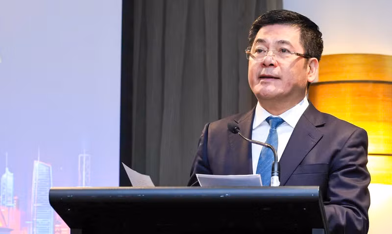 El ministro vietnamita de Industria y Comercio, Nguyen Hong Dien, habla en el evento. (Foto: moit.gov.vn)